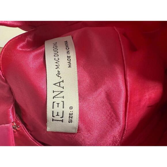 NWT Mac Duggal Fuchsia Bow Bubble Hem Mini Dress Size 8 - Picture 4 of 10